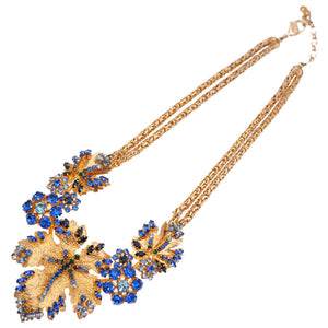 美品 ディオール ラインストーン ネックレス リーフモチーフ ヴィンテージ ゴールド アクセサリー 0013【中古】Dior レディース アンティーク