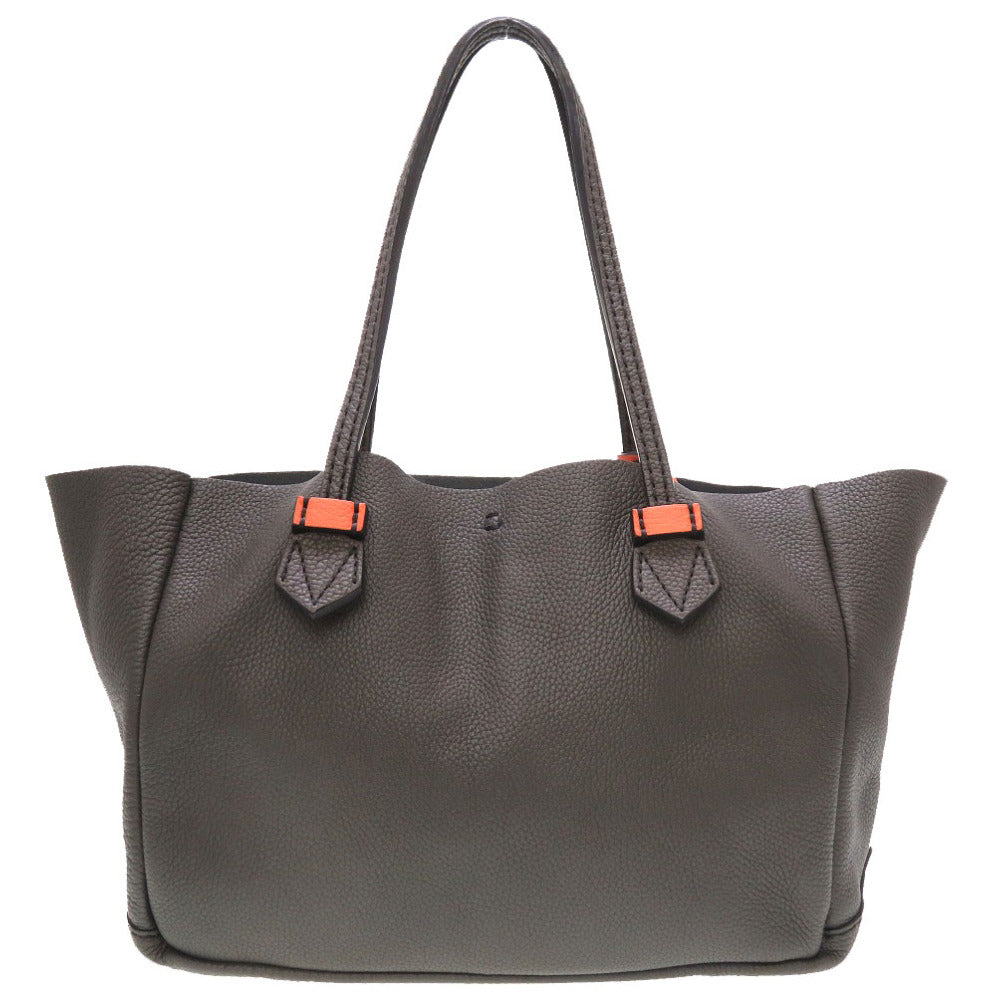 新品同様 モロー パリ ヴァンセンヌMM ピースマーク レザー グレー トートバッグ バッグ 0149 【中古】 MOREAU PARIS