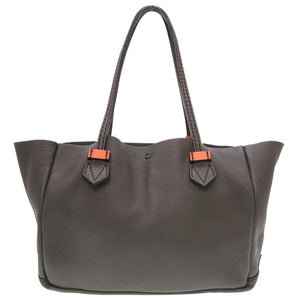 新品同様 モロー パリ ヴァンセンヌMM ピースマーク レザー グレー トートバッグ バッグ 0149 【中古】 MOREAU PARIS