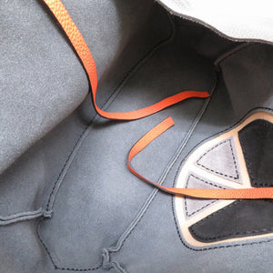 新品同様 モロー パリ ヴァンセンヌMM ピースマーク レザー グレー トートバッグ バッグ 0149 【中古】 MOREAU PARIS