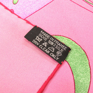 美品 エルメス カレ90 La Danse du Cosmos 宇宙のダンス シルク ピンク スカーフ 0153 【中古】 HERMES