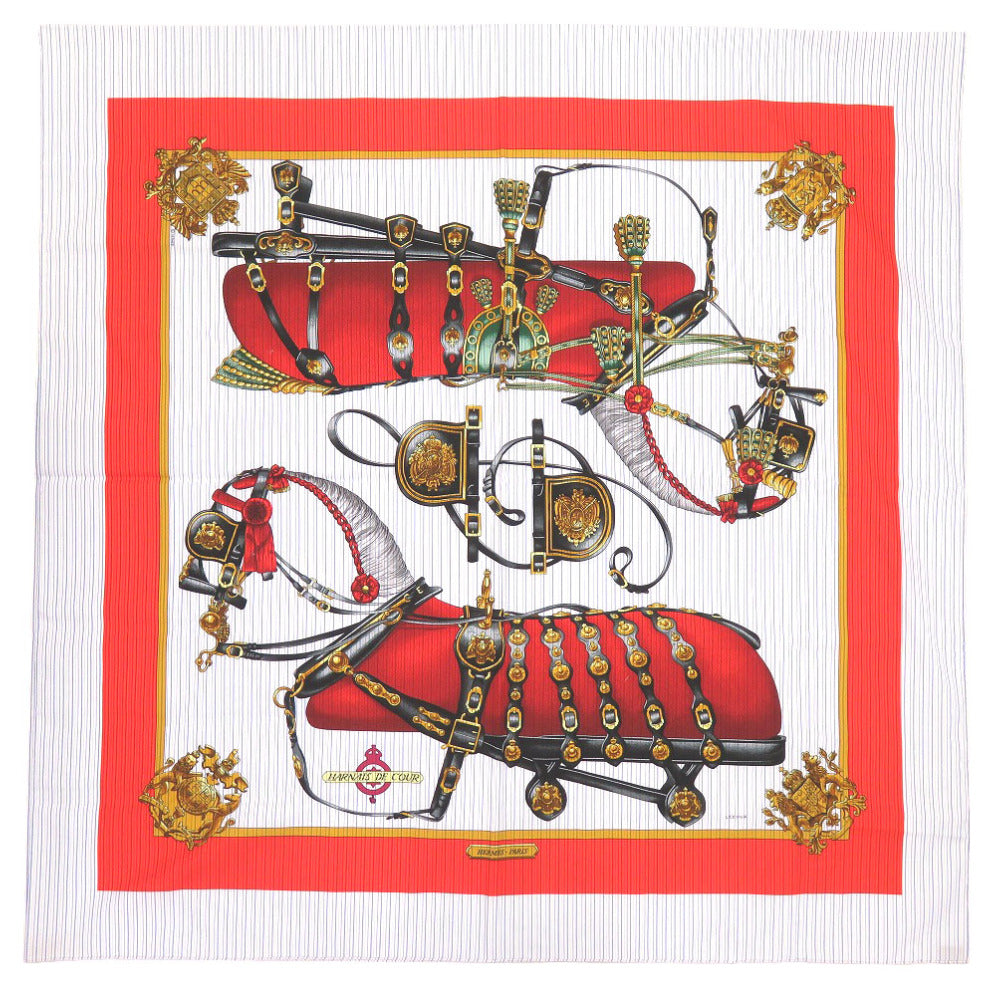 新品同様 エルメス ×コムデギャルソン コラボ HARNAIS DE COUR コットン ブルー スカーフ ストール 青 0154 【中古】 HERMES × COMME des GARCONS