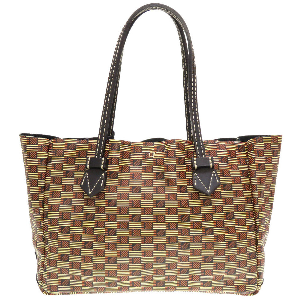 新品同様 モロー パリ モノグラム レザー ブラウン ブラック トートバッグ バッグ 茶 黒0072 【中古】 MOREAU PARIS