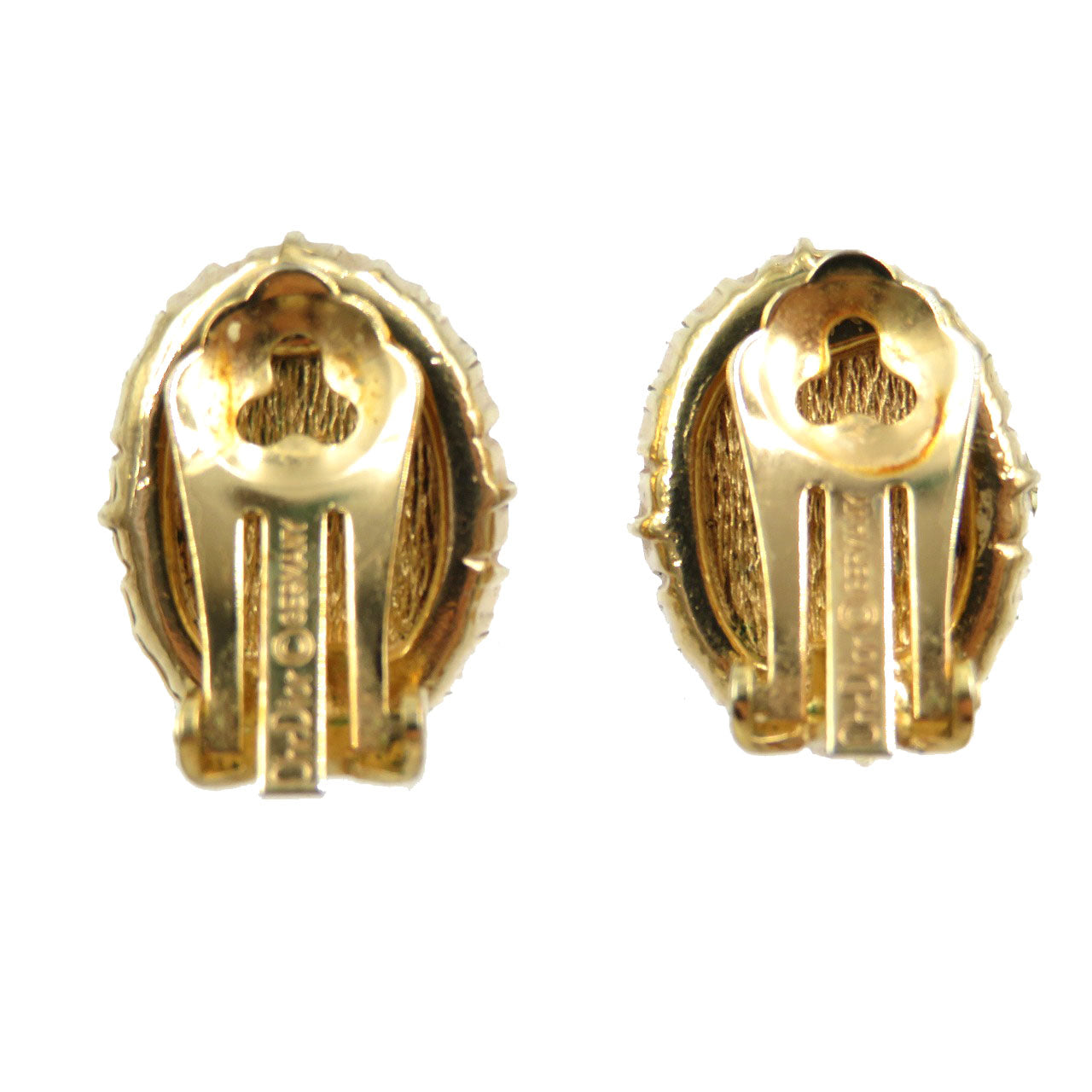 美品 クリスチャンディオール ヴィンテージ GP フェイクパール ラインストーン ゴールド イヤリング 0092【中古】Christian Dior