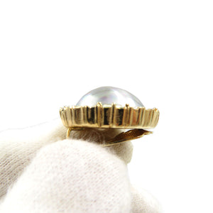 美品 クリスチャンディオール ヴィンテージ GP フェイクパール ラインストーン ゴールド イヤリング 0092【中古】Christian Dior