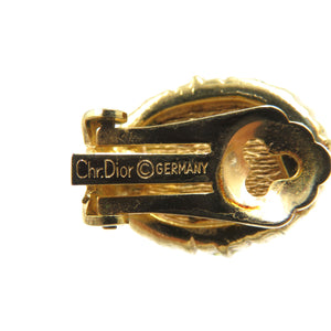 美品 クリスチャンディオール ヴィンテージ GP フェイクパール ラインストーン ゴールド イヤリング 0092【中古】Christian Dior