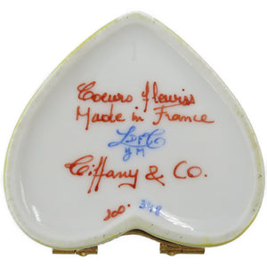 新品同様 ティファニー ヴィンテージ ハートシェイプ フラワー 陶器 GP イエロー ホワイト アクセサリー入れ 小物入れ 0116【中古】TIFFANY&Co.