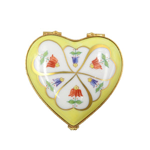 新品同様 ティファニー ヴィンテージ ハートシェイプ フラワー 陶器 GP イエロー ホワイト アクセサリー入れ 小物入れ 0116【中古】TIFFANY&Co.