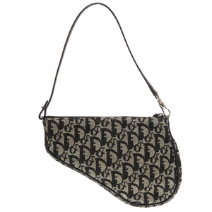 新品同様 クリスチャン ディオール サドルポーチ トロッター キャンバス ブラック ポーチ ハンドバッグ 黒 0029 【中古】 Christian Dior