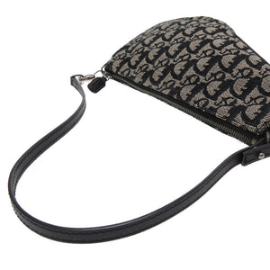 新品同様 クリスチャン ディオール サドルポーチ トロッター キャンバス ブラック ポーチ ハンドバッグ 黒 0029 【中古】 Christian Dior