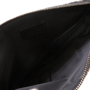 新品同様 クリスチャン ディオール サドルポーチ トロッター キャンバス ブラック ポーチ ハンドバッグ 黒 0029 【中古】 Christian Dior