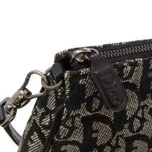 新品同様 クリスチャン ディオール サドルポーチ トロッター キャンバス ブラック ポーチ ハンドバッグ 黒 0029 【中古】 Christian Dior