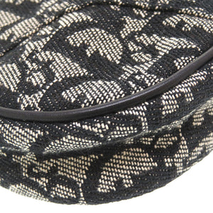 新品同様 クリスチャン ディオール サドルポーチ トロッター キャンバス ブラック ポーチ ハンドバッグ 黒 0029 【中古】 Christian Dior