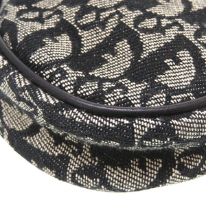 新品同様 クリスチャン ディオール サドルポーチ トロッター キャンバス ブラック ポーチ ハンドバッグ 黒 0029 【中古】 Christian Dior