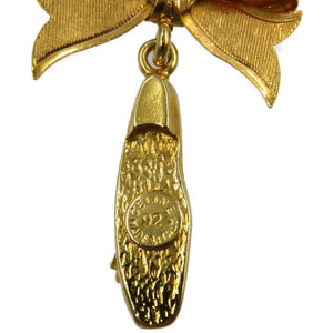 美品 セリーヌ リボン パンプス メタル ゴールド ネックレス 0049【中古】CELINE