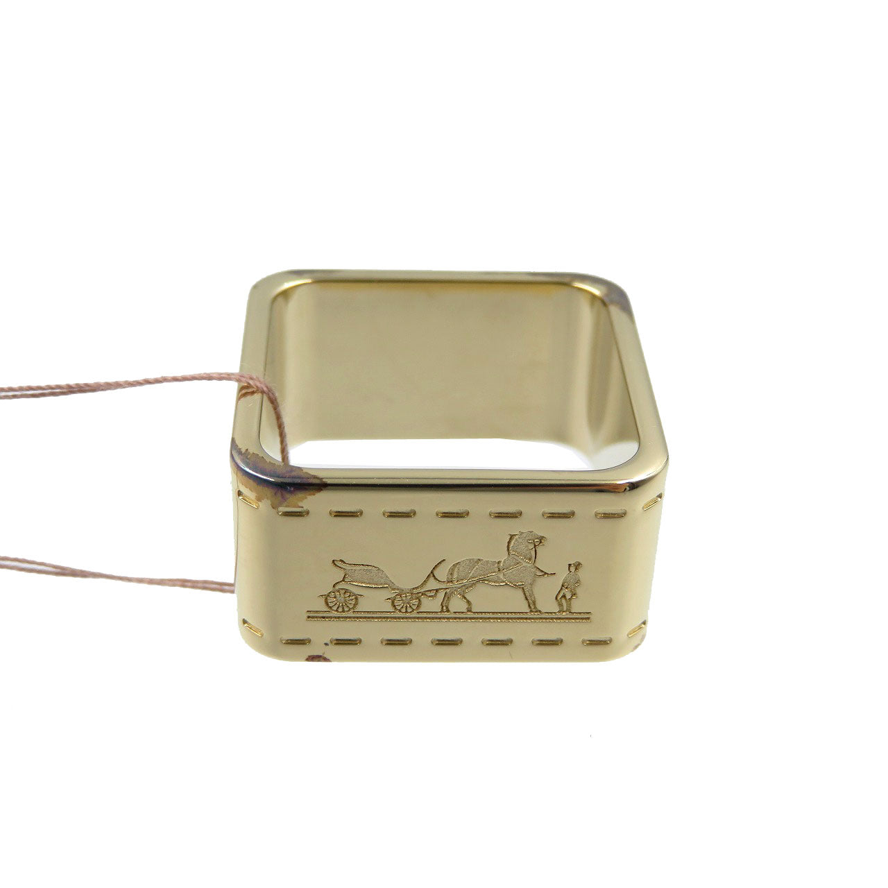 新品同様 エルメス ボルデュック メタル ゴールド スカーフリング 0056【中古】HERMES