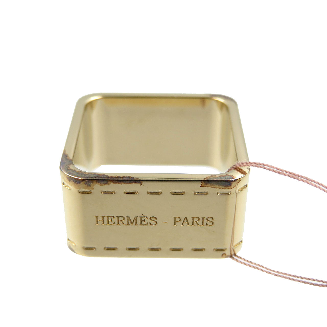 新品同様 エルメス ボルデュック メタル ゴールド スカーフリング 0056【中古】HERMES
