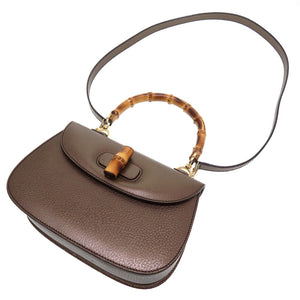 新品同様 グッチ バンブー レザー ブロンズ 000 926 2WAYハンドバッグ バッグ 0061 【中古】 GUCCI