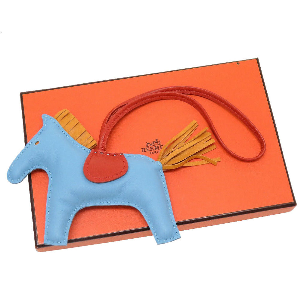 新品同様 エルメス ロデオMM A刻印(2017年製) アニューミロ セレステ コーネリアン ブトンドール キーホルダー バッグチャーム 0067 【中古】 HERMES ロデオチャーム