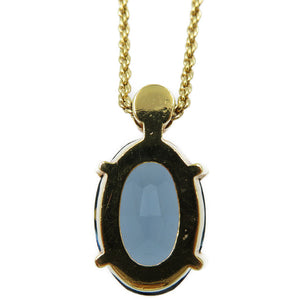 美品 クリスチャンディオール カラーストーン メタル ブルー ゴールド ネックレス 0093【中古】Christian Dior