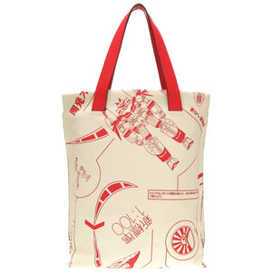 新品同様 ロエベ × ガンダム レザー アイボリー レッド ショッパーバッグ トートバッグ バッグ 赤 0060 【中古】 LOEWE