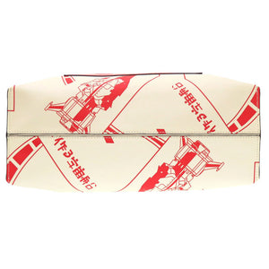 新品同様 ロエベ × ガンダム レザー アイボリー レッド ショッパーバッグ トートバッグ バッグ 赤 0060 【中古】 LOEWE