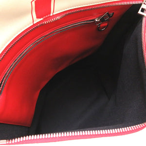 新品同様 ロエベ × ガンダム レザー アイボリー レッド ショッパーバッグ トートバッグ バッグ 赤 0060 【中古】 LOEWE