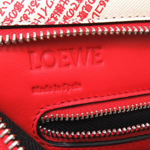 新品同様 ロエベ × ガンダム レザー アイボリー レッド ショッパーバッグ トートバッグ バッグ 赤 0060 【中古】 LOEWE