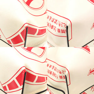 新品同様 ロエベ × ガンダム レザー アイボリー レッド ショッパーバッグ トートバッグ バッグ 赤 0060 【中古】 LOEWE