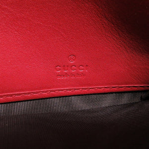 新品同様 グッチ 453390 GGエンボス レザー レッド 赤 2つ折り長財布 財布 0076【中古】GUCCI