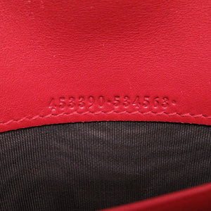 新品同様 グッチ 453390 GGエンボス レザー レッド 赤 2つ折り長財布 財布 0076【中古】GUCCI