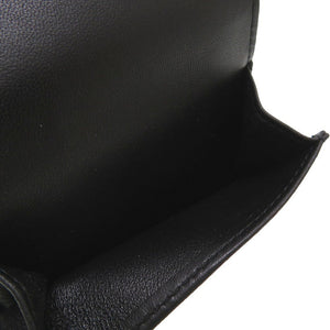 新品同様 ボッテガヴェネタ イントレチャート コンパクトウォレット レザー ブラック 黒 3つ折り財布 財布 0125【中古】BOTTEGA VENETA