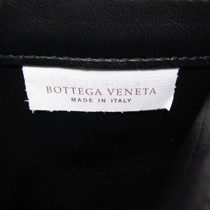 新品同様 ボッテガヴェネタ イントレチャート コンパクトウォレット レザー ブラック 黒 3つ折り財布 財布 0125【中古】BOTTEGA VENETA