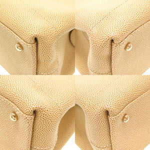 美品 シャネル キャビアスキン ベージュ 7番台 ココマーク トートバッグ バッグ 0005 【中古】 CHANEL