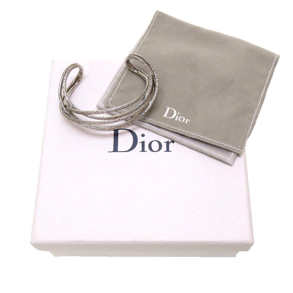 美品 クリスチャンディオール CDロゴ メタル シルバー ブレスレット バングル 0029【中古】Christian Dior