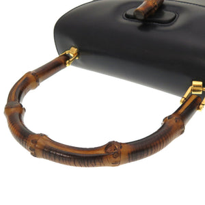 グッチ バンブー レザー ネイビー 000 46 0188 2WAY ハンドバッグ バッグ 紺 0043 【中古】 GUCCI