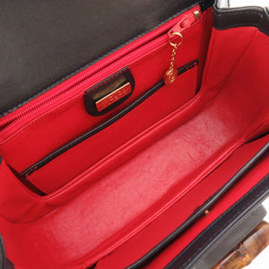 グッチ バンブー レザー ネイビー 000 46 0188 2WAY ハンドバッグ バッグ 紺 0043 【中古】 GUCCI