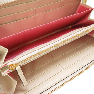 新品同様 グッチ 663924 アップル プリント GGスプリーム ベージュ ラウンドファスナー長財布 財布 0059【中古】GUCCI