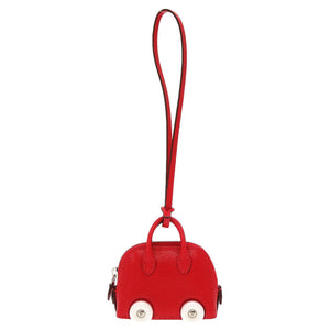 未使用 エルメス ボリード オン ホイールズ シェーブルミゾル ルージュクー シルバー金具 U刻印(2022年製) キーホルダー バッグチャーム 赤 0006 【中古】 HERMES