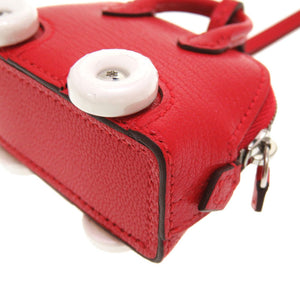 未使用 エルメス ボリード オン ホイールズ シェーブルミゾル ルージュクー シルバー金具 U刻印(2022年製) キーホルダー バッグチャーム 赤 0006 【中古】 HERMES