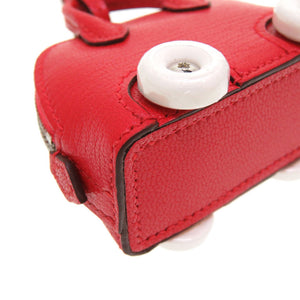 未使用 エルメス ボリード オン ホイールズ シェーブルミゾル ルージュクー シルバー金具 U刻印(2022年製) キーホルダー バッグチャーム 赤 0006 【中古】 HERMES