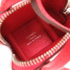 未使用 エルメス ボリード オン ホイールズ シェーブルミゾル ルージュクー シルバー金具 U刻印(2022年製) キーホルダー バッグチャーム 赤 0006 【中古】 HERMES