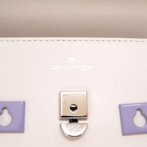 未使用 デルボー タンペート ミニ レザー アイボリー パープル バイカラー シルバー金具 ハンドバッグ バッグ 白 紫 0007 【中古】 DELVAUX