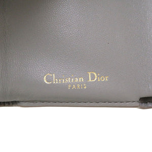 美品 クリスチャンディオール コンパクトウォレット レザー グレー 3つ折り財布 財布 0037【中古】Christian Dior