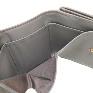 美品 クリスチャンディオール コンパクトウォレット レザー グレー 3つ折り財布 財布 0037【中古】Christian Dior