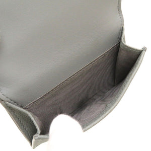 美品 クリスチャンディオール コンパクトウォレット レザー グレー 3つ折り財布 財布 0037【中古】Christian Dior