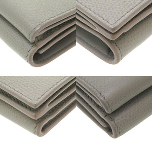 美品 クリスチャンディオール コンパクトウォレット レザー グレー 3つ折り財布 財布 0037【中古】Christian Dior