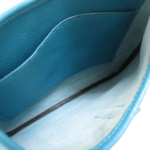 美品 エルメス トリム24 シェーブル ターコイズ シルバー金具 □H刻印 ショルダーバッグ バッグ 青 0047 【中古】 HERMES