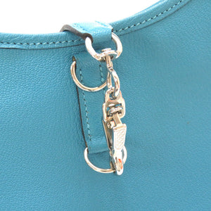 美品 エルメス トリム24 シェーブル ターコイズ シルバー金具 □H刻印 ショルダーバッグ バッグ 青 0047 【中古】 HERMES