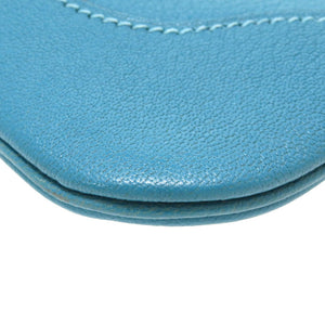 美品 エルメス トリム24 シェーブル ターコイズ シルバー金具 □H刻印 ショルダーバッグ バッグ 青 0047 【中古】 HERMES